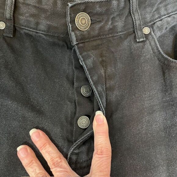 BoohooMAN Men's Black Denim Jeans Button Fly Dark StoneWash Size 36 - Picture 5 of 11